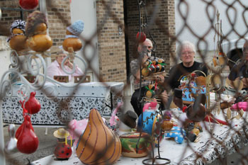 Betty Darnell_Dyke and Lois Platt with Gourd Show Season Starters